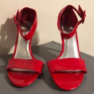 Ruby Red Ankle Strap Heels
